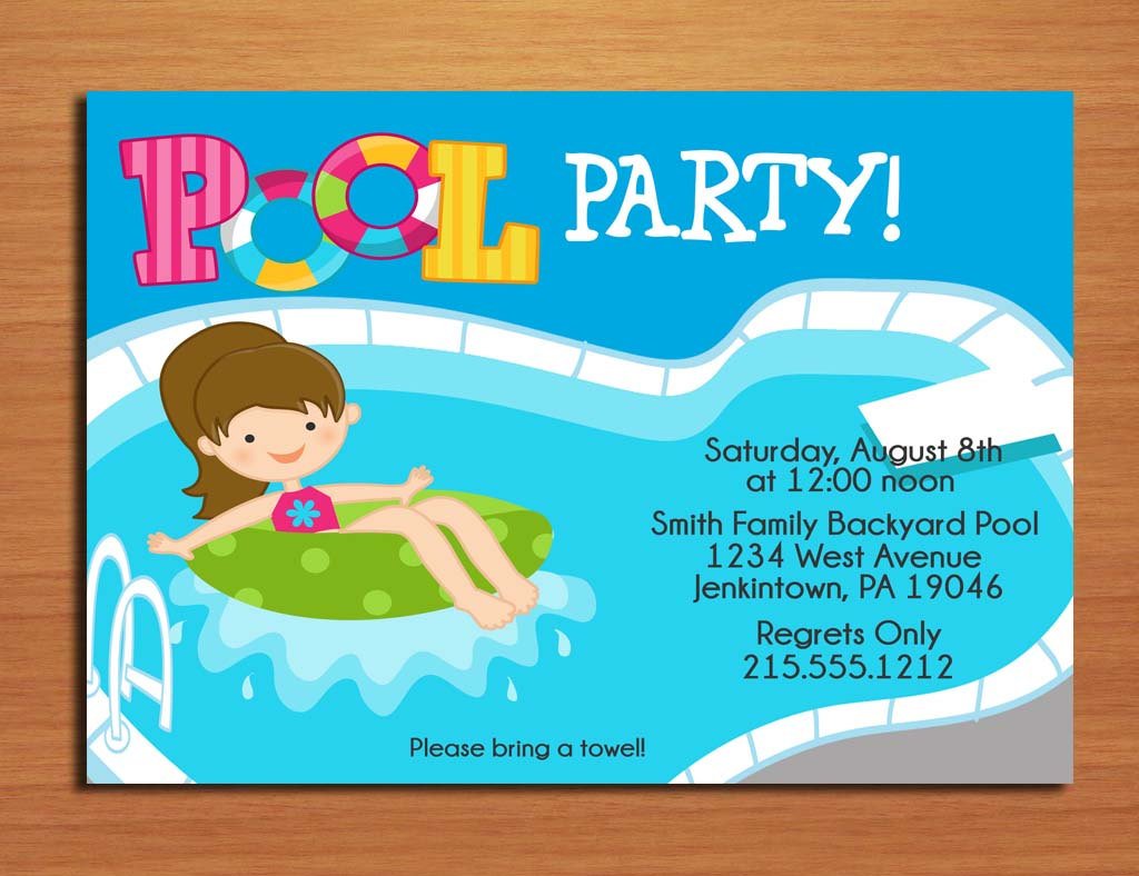 Free Pool Party Invitations Printable