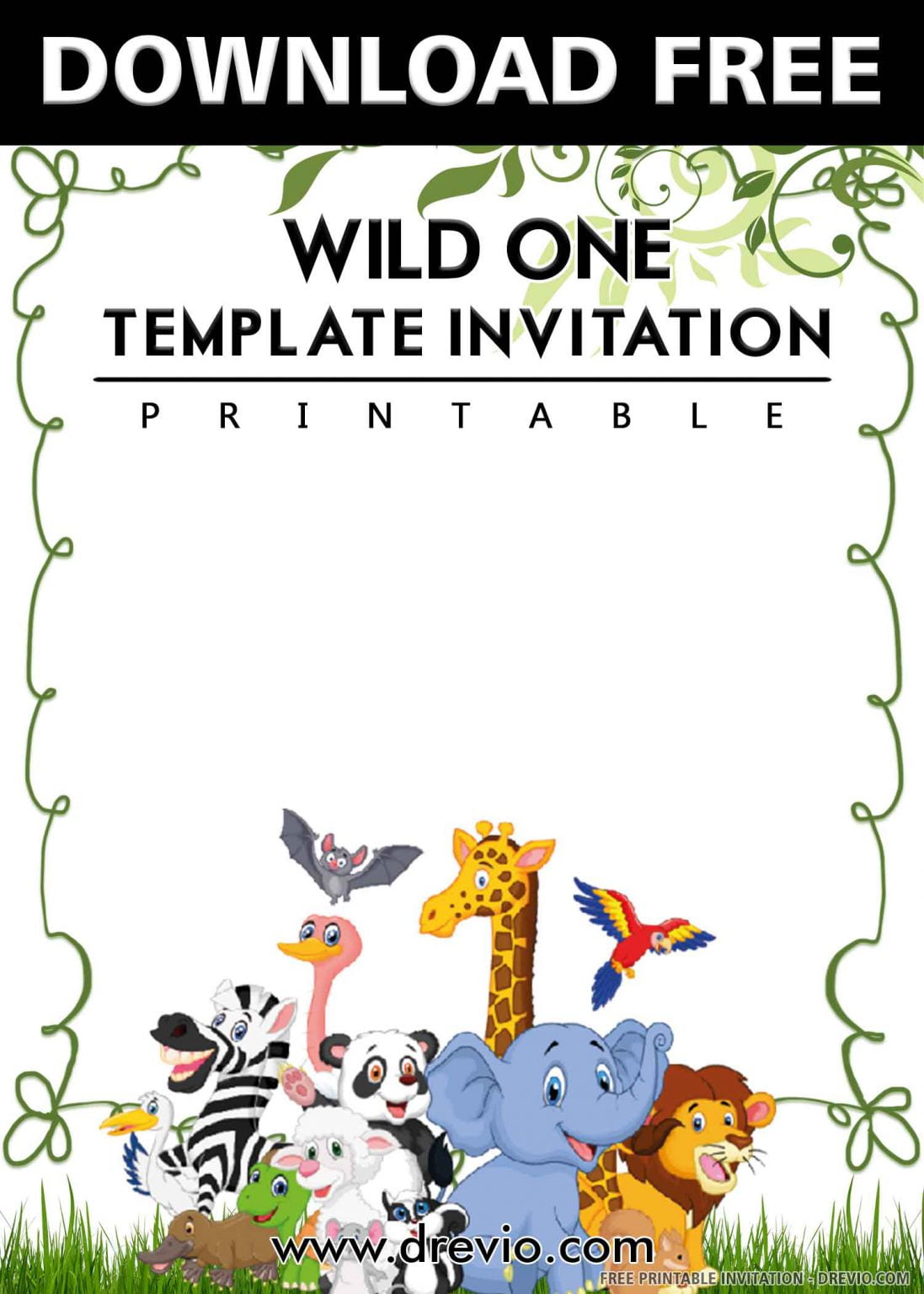 (FREE PRINTABLE) Wild One Birthday Invitation Templates Download