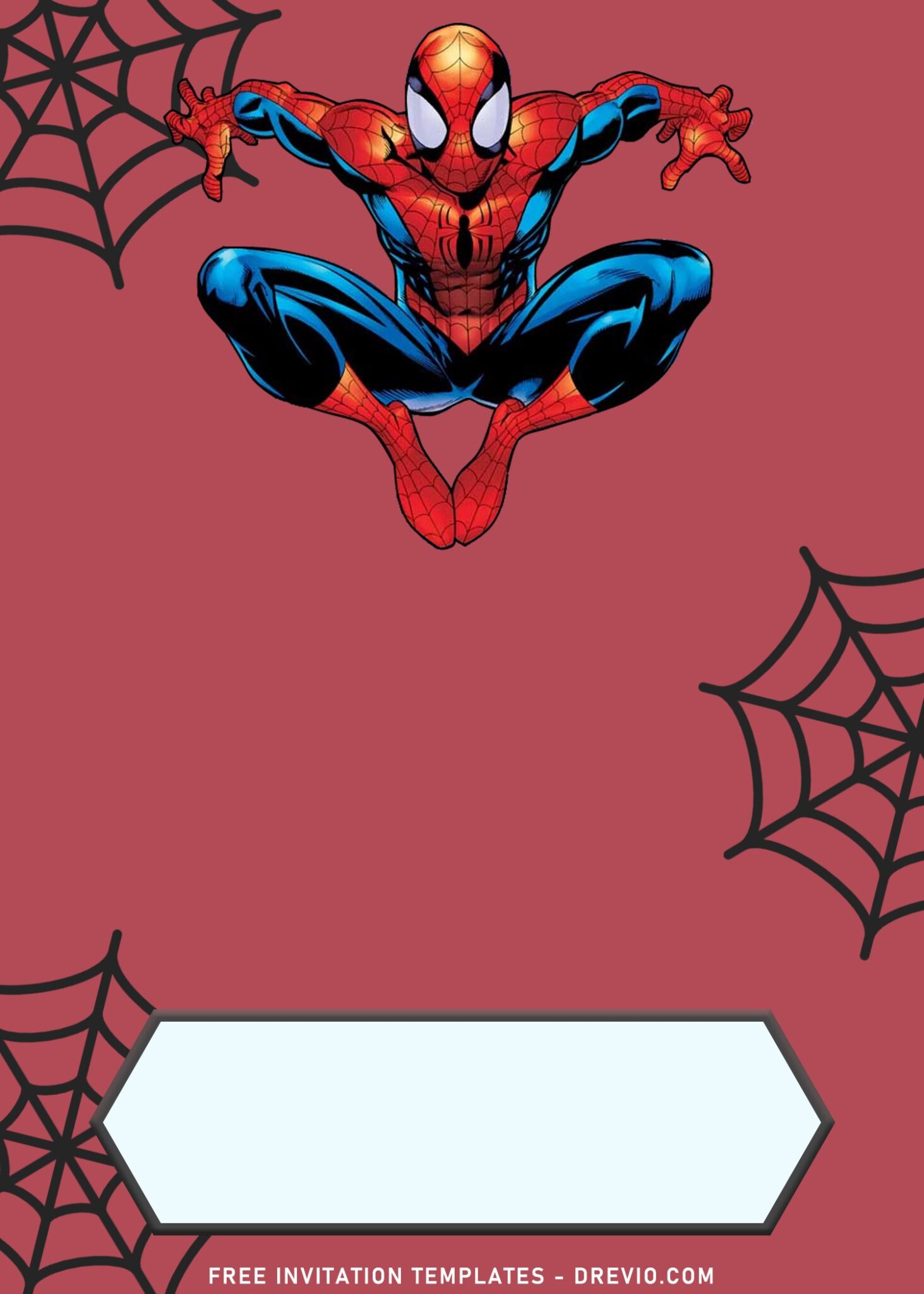 Marvel Spiderman Home Coming Birthday Invitation Templates