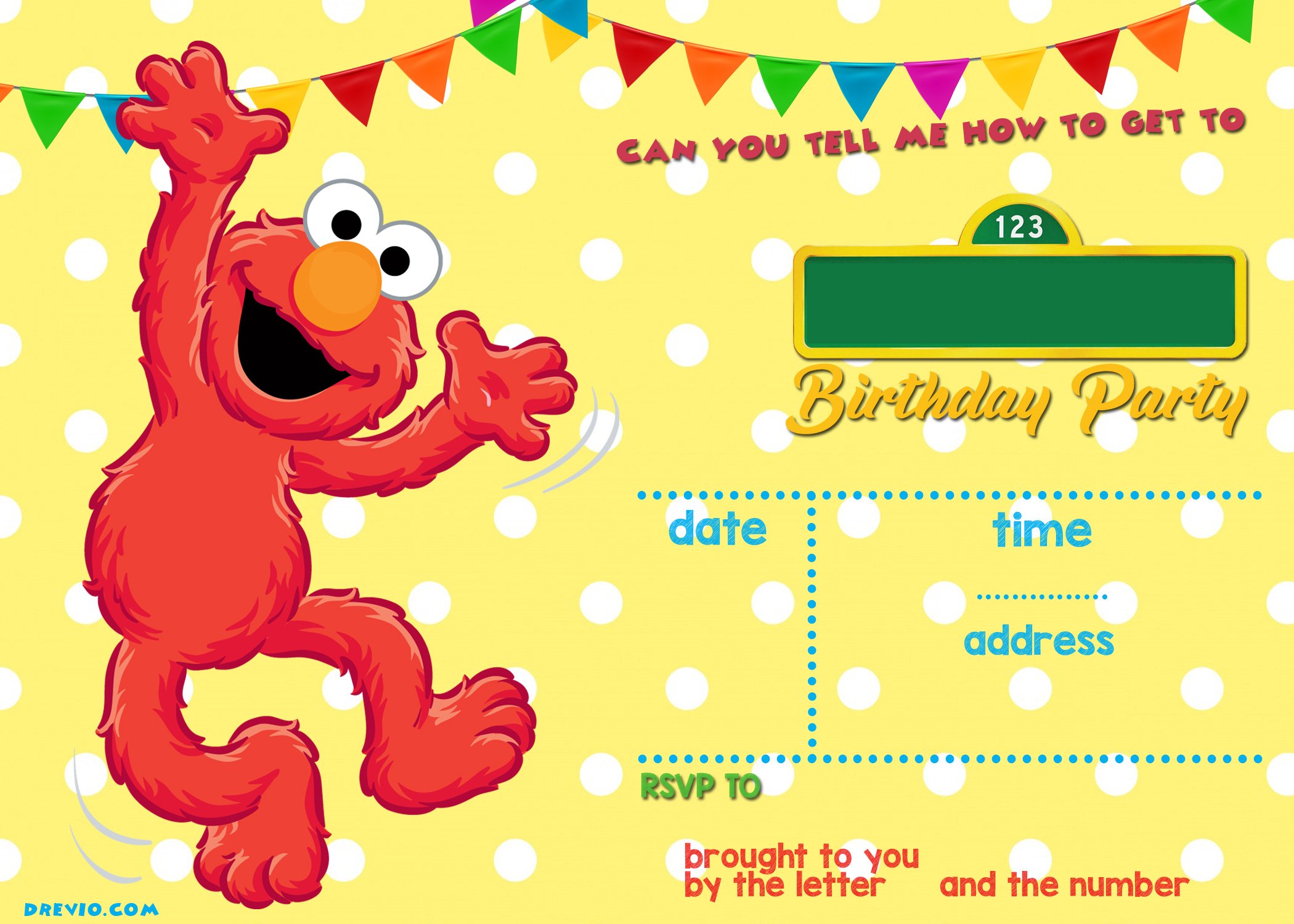 Free Printable Elmo Birthday Invitations Template