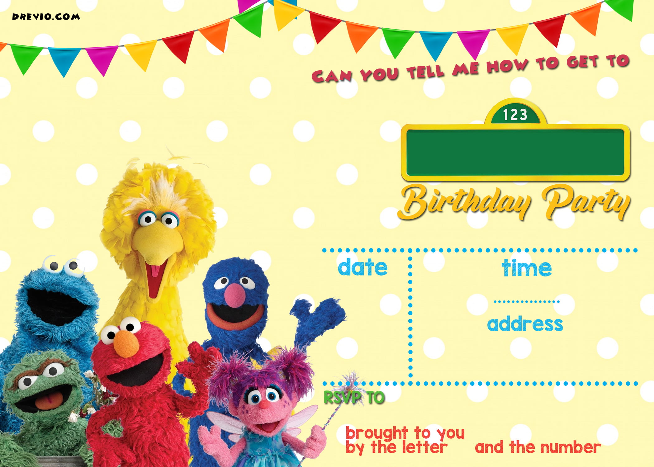 Sesame Street Birthday Invitations Online Download Hundreds FREE
