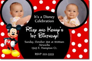 Mickey Mouse Clubhouse 1st Birthday Invitations - Drevio : Free And ...