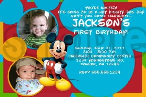 Mickey Mouse First Birthday Invitations • Drevio : Free and Printable ...