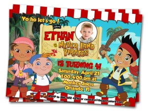 Jake And The Neverland Pirates Birthday Invitations - Drevio : Free And ...