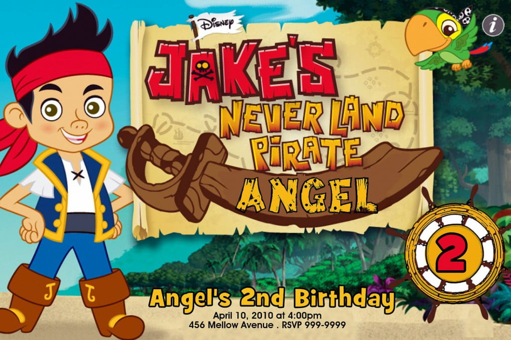 Jake And The Neverland Pirates Birthday Invitations Free Printable