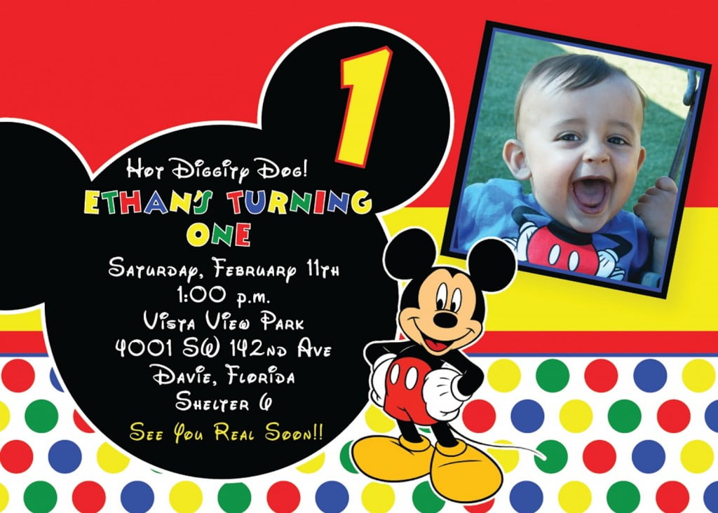 1st Mickey Mouse Birthday Invitations