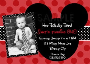 1st Mickey Mouse Birthday Invitations