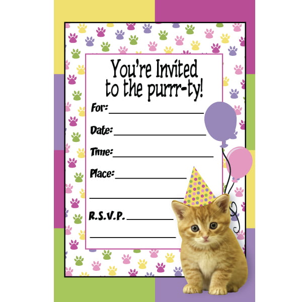 FREE Printable Cat Themed Birthday Invitations Download Hundreds FREE PRINTABLE Birthday