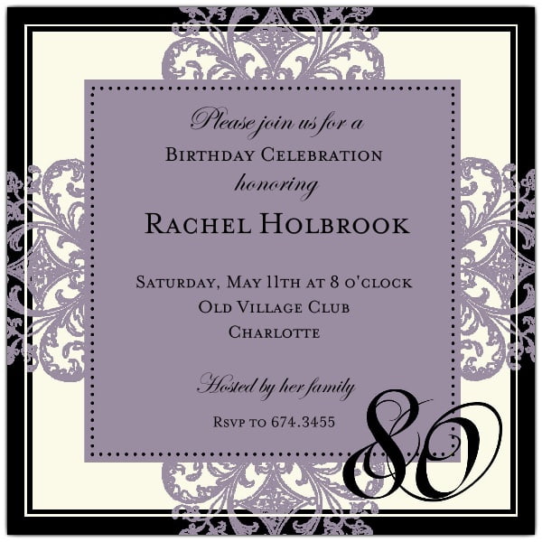 elegant birthday party invitations templates