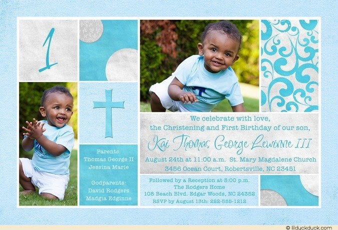 sacred 1st birthday and baptism invitations