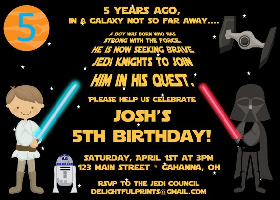 Star wars invitation card