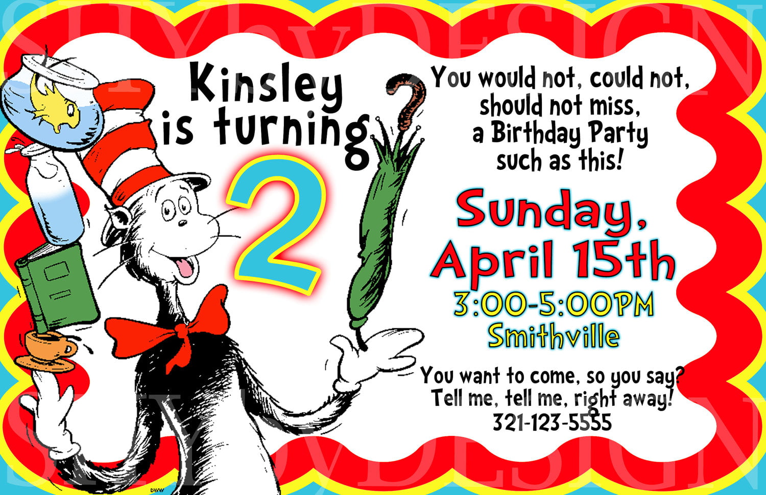 cat free printable dr seuss birthday invitations