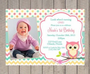 FREE Printable Owl Invitations for First Birthday Template | Download ...