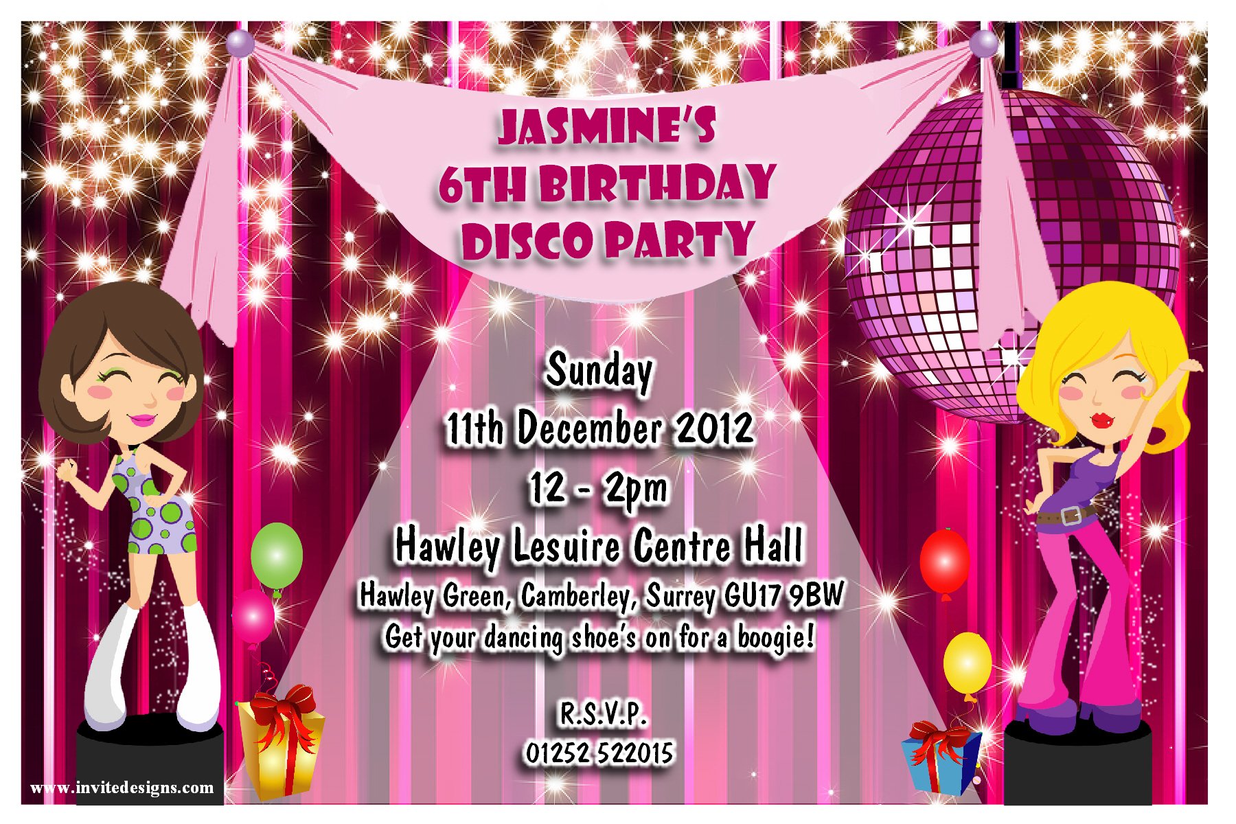 dance custom birthday invitations for adult