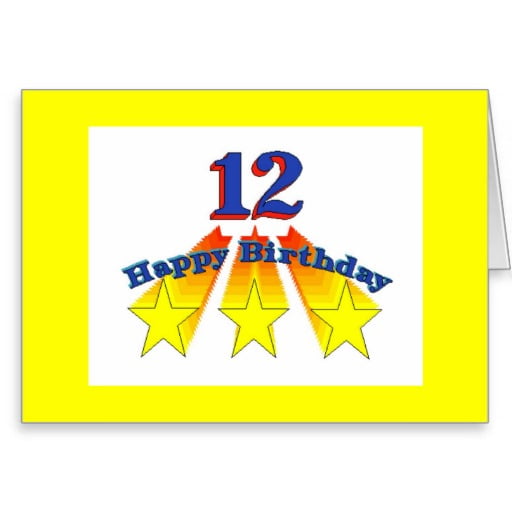 star 12 years old birthday invitations