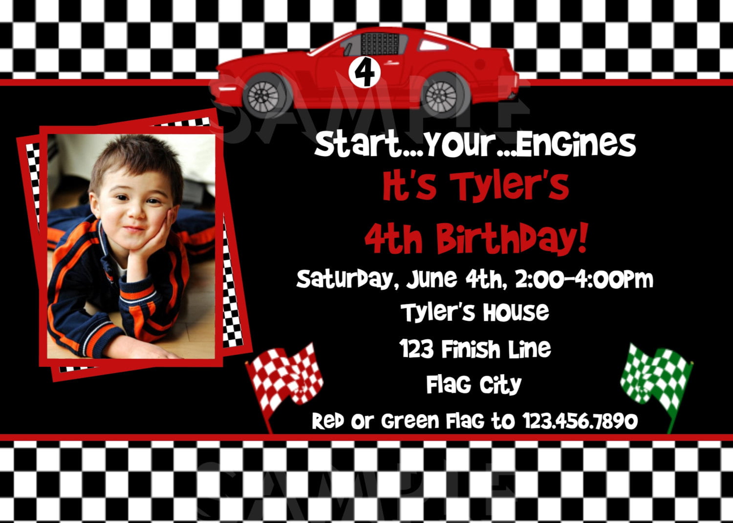 photos race car birthday party invitations | download hundreds