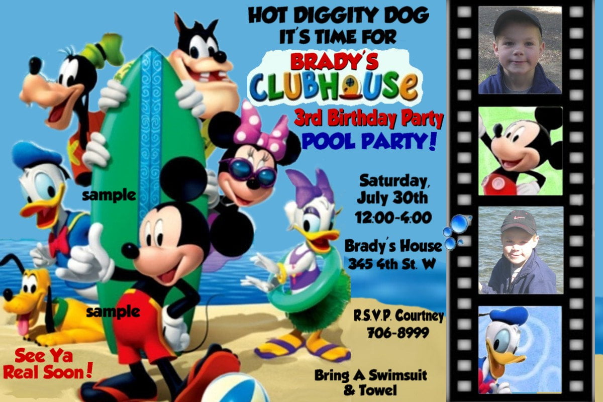 fun mickey mouse clubhouse birthday party invitations