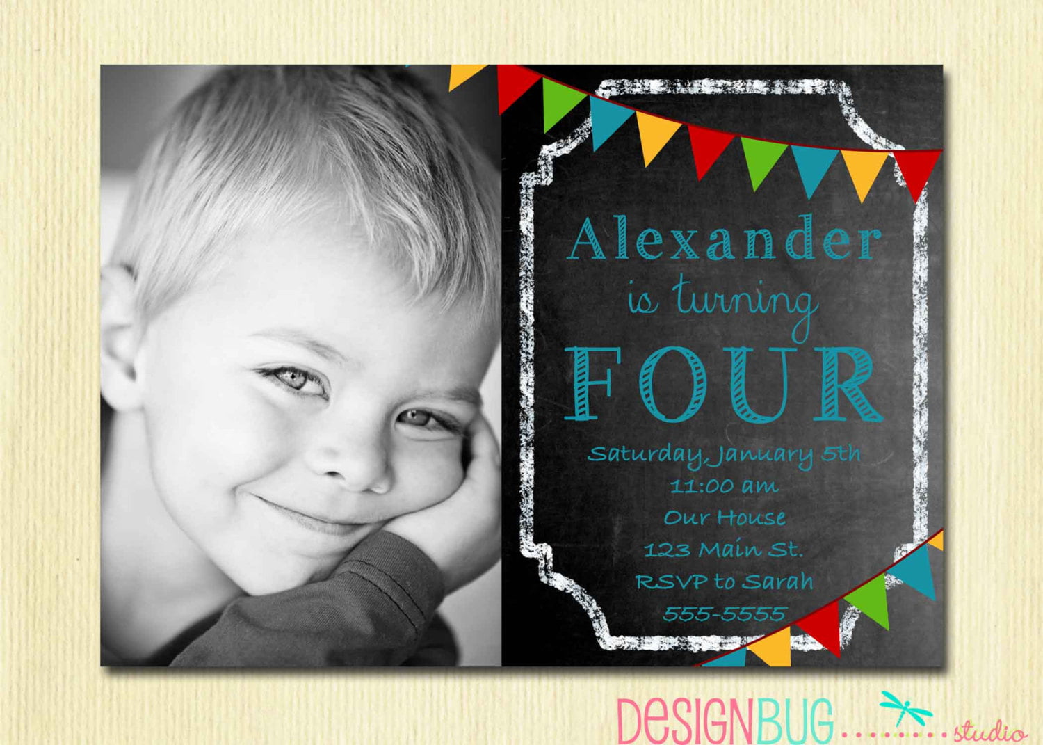 boys 4 years old birthday invitations wording