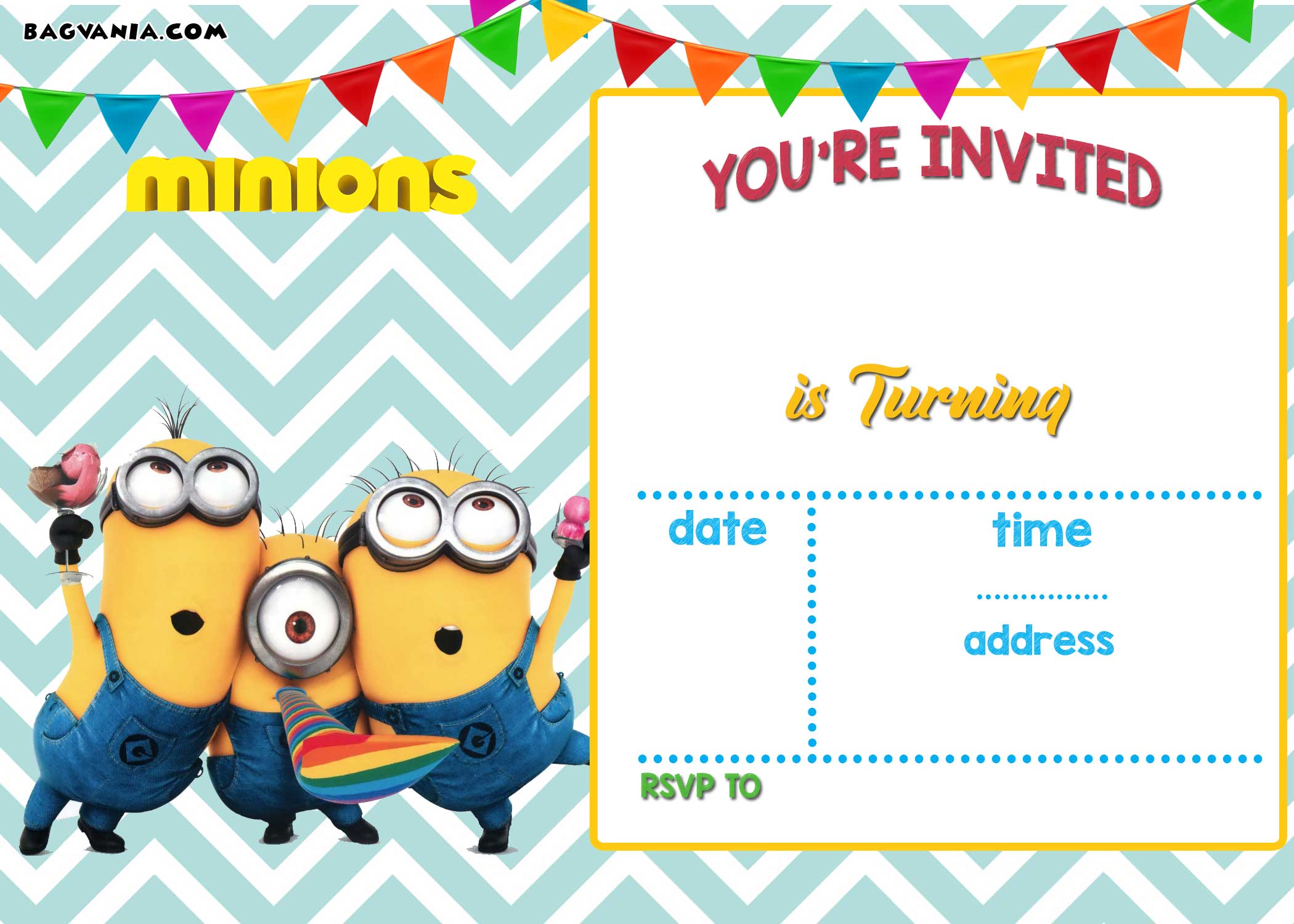 Minion Party Invitations Templates Free Printable Templates