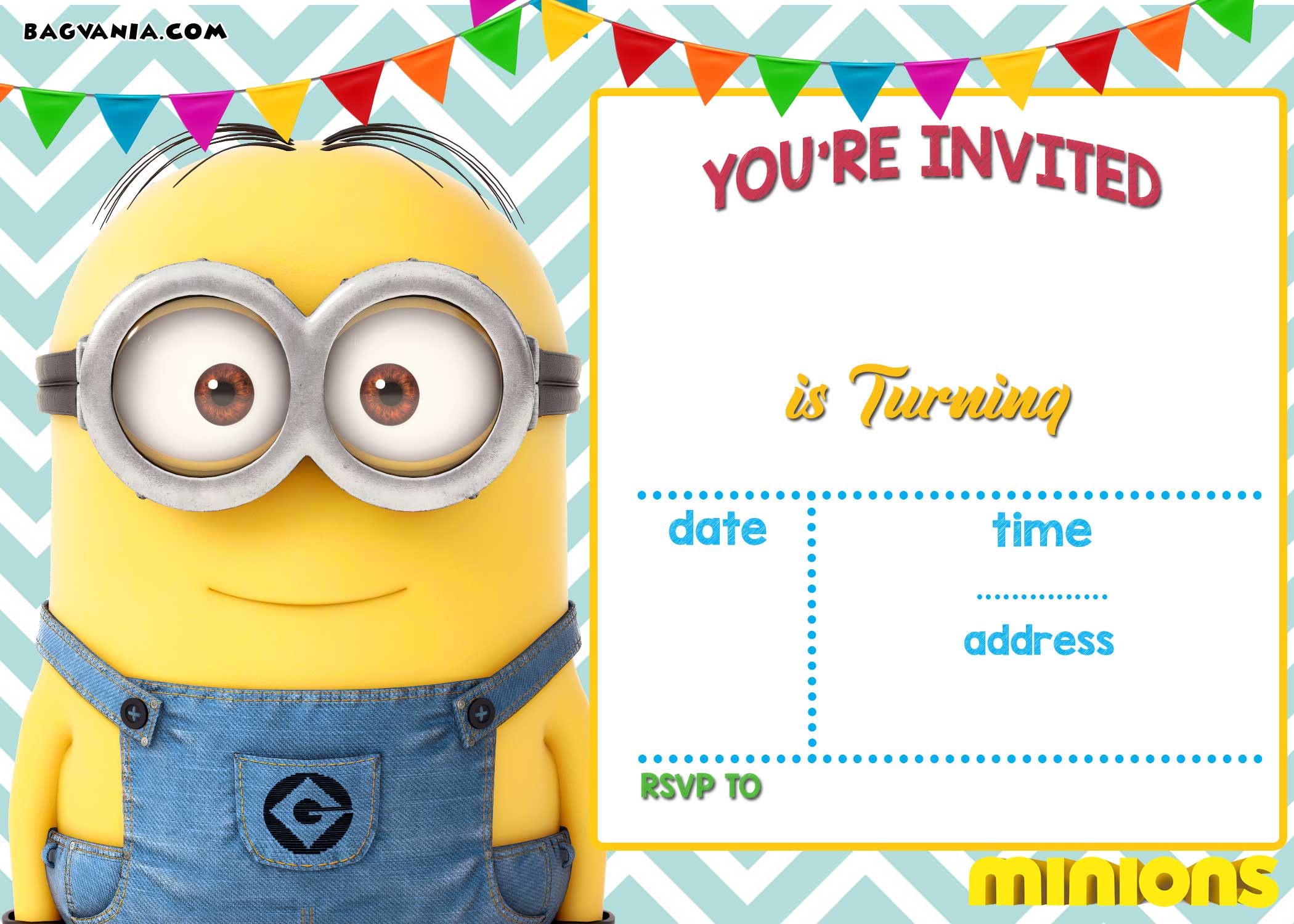 FREE Printable Minion Birthday Party Invitations Ideas Template