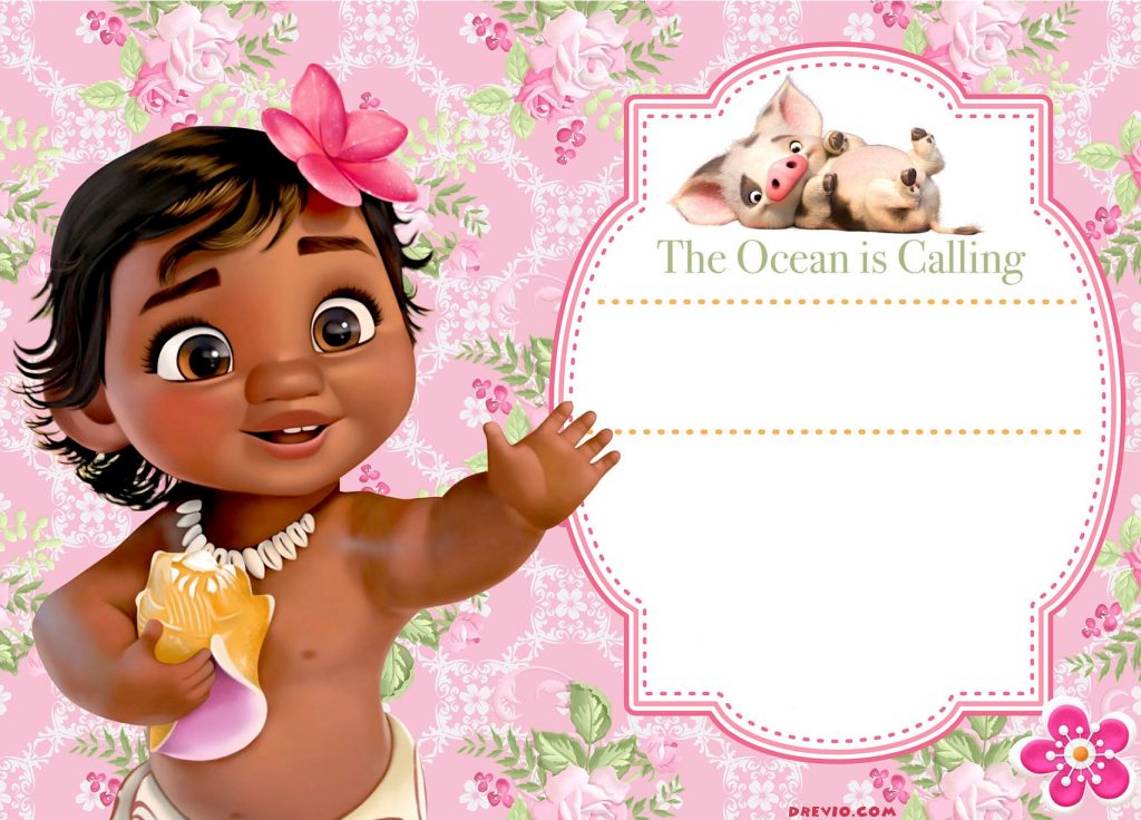 Free Moana Birthday Invitation Template - Drevio : Free And Printable ...