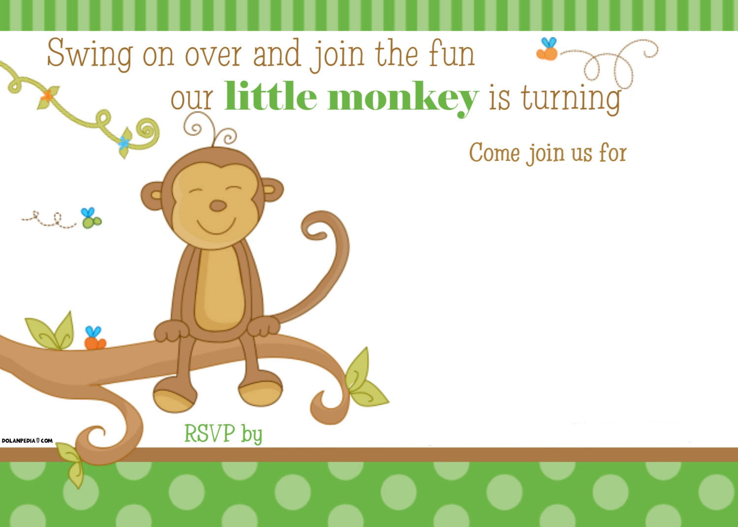 FREE Printable Little Monkey Invitation
