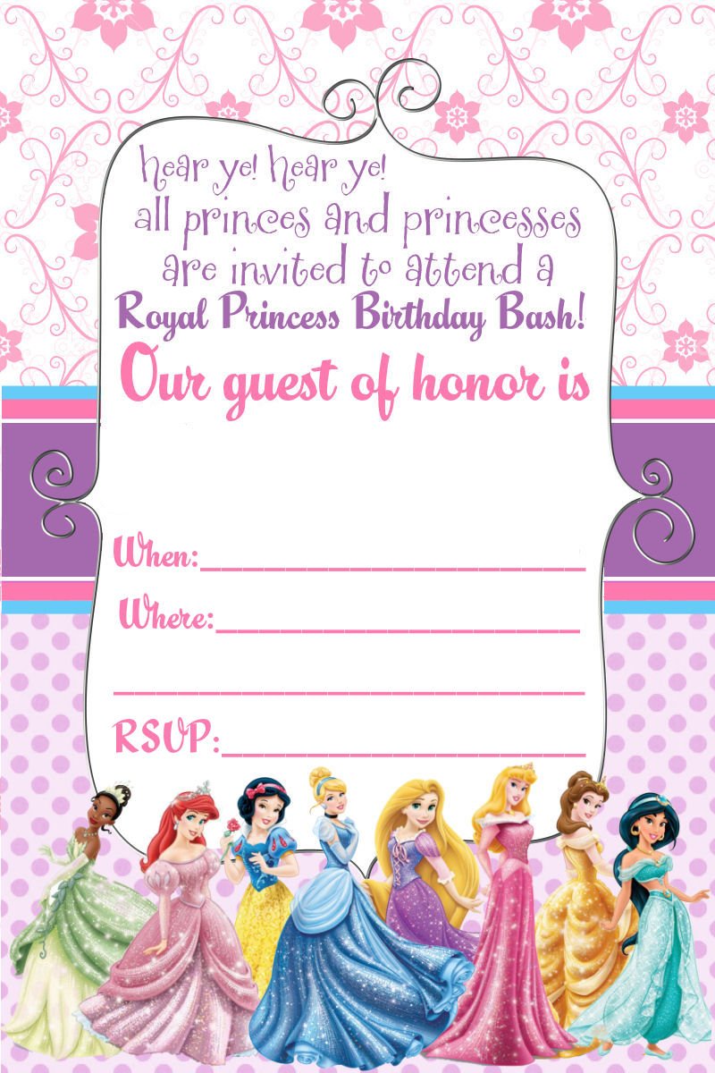 Free Printable Disney Princess Ticket Invitation Template Download Hundreds Free Printable Birthday Invitation Templates