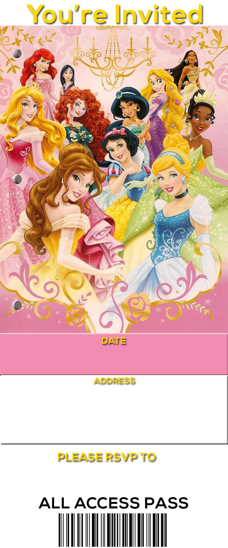 Free-Printable-Disney-Princess-Ticket-Birthday-Invitation