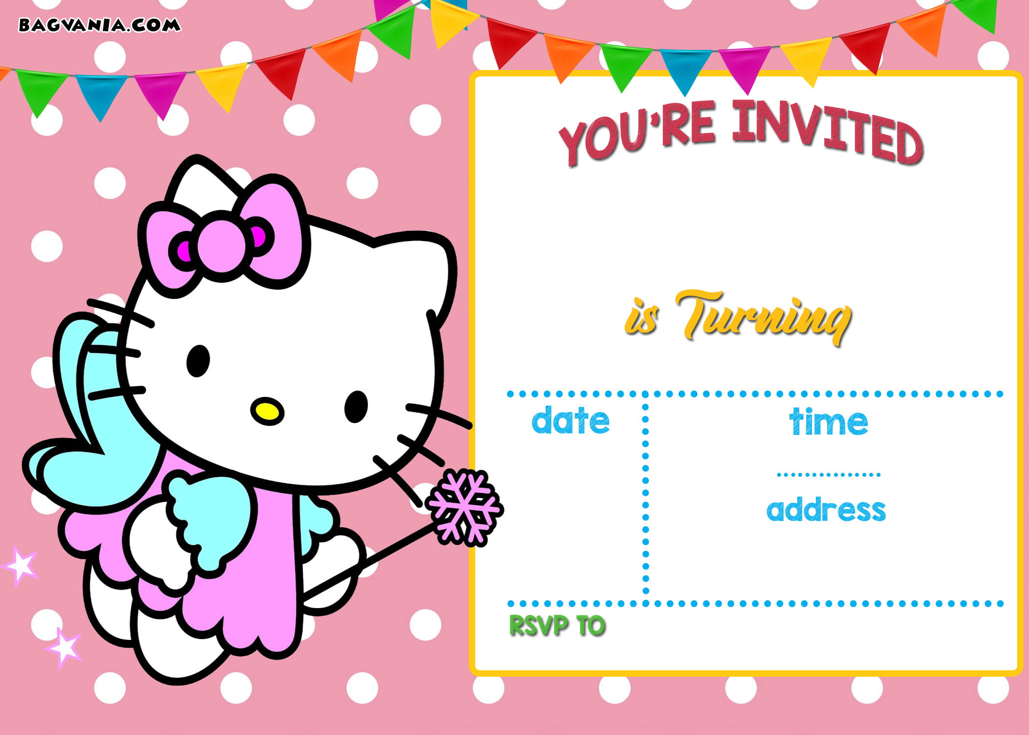 FREE Hello Kitty Invitation Templates  Download Hundreds FREE Regarding Hello Kitty Birthday Banner Template Free