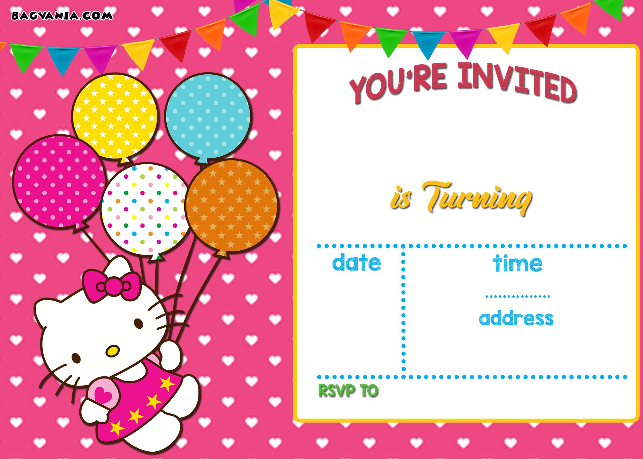 FREE Hello Kitty Invitation Templates Download Hundreds FREE