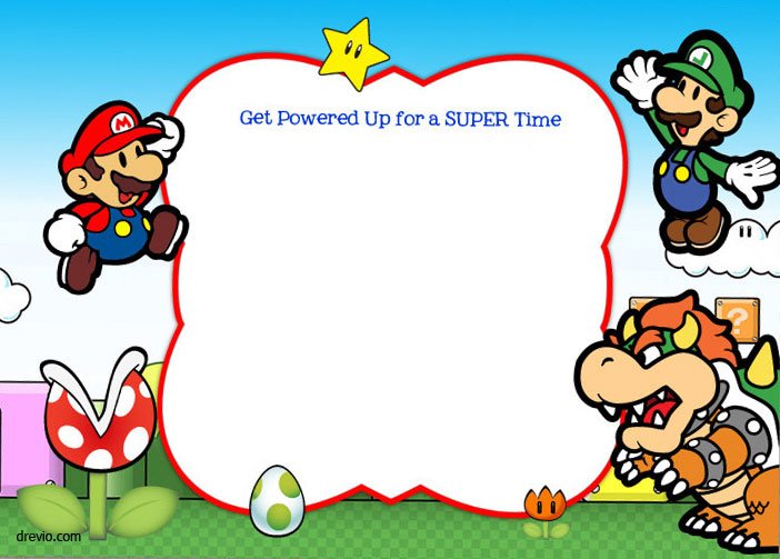 Free Printable Super Mario Bros Invitation Template Download Hundreds Free Printable Birthday Invitation Templates