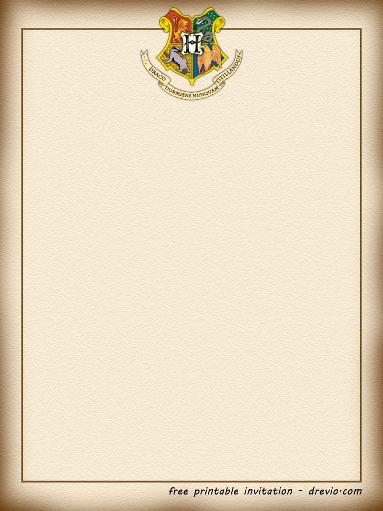 FREE Printable Harry Potter – Hogwarts Invitation Template  Download  Hundreds FREE PRINTABLE Birthday Invitation Templates