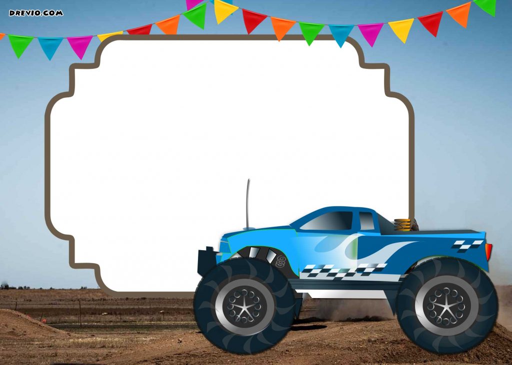 Monster Trucks Invitation Templates FREE Printable Download