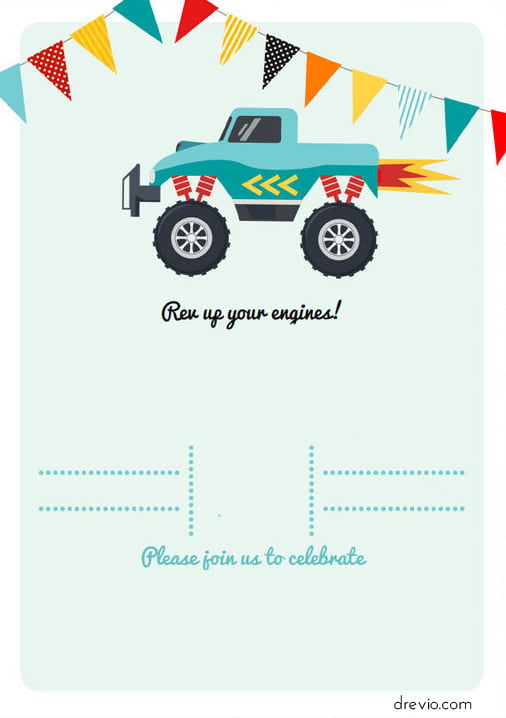 Monster Trucks Invitation Templates Free Printable Download Hundreds Free Printable Birthday Invitation Templates