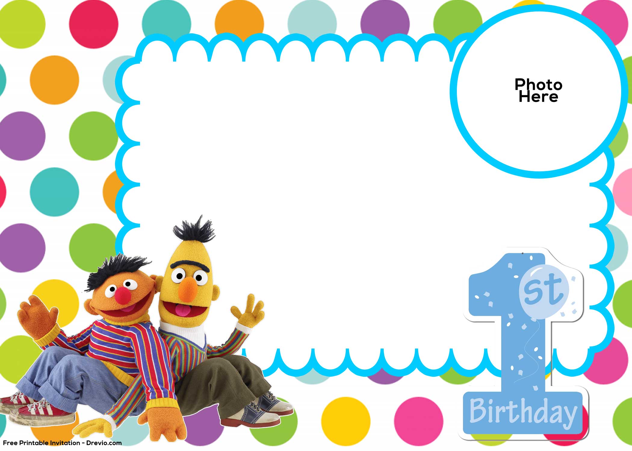 Free Sesame Street 1st Birthday Invitation Template | Download Hundreds  FREE PRINTABLE Birthday Invitation Templates