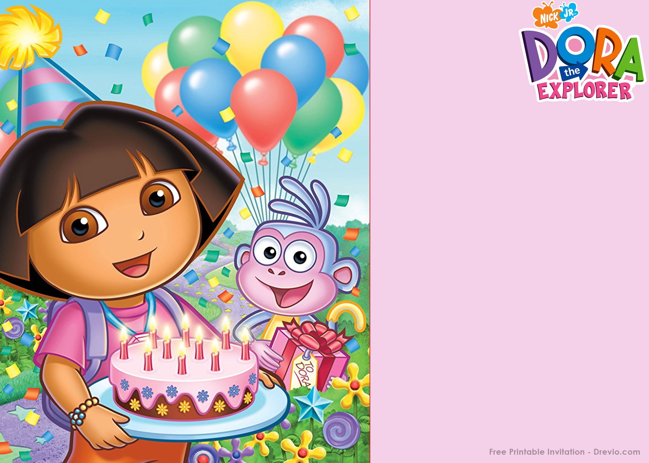 FREE-Printable-Dora-Birthday-Party-Invitation-Template