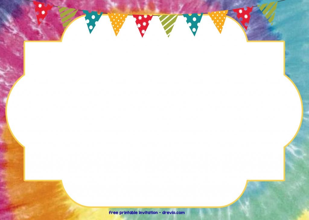 free tie dye invitation template download hundreds free printable