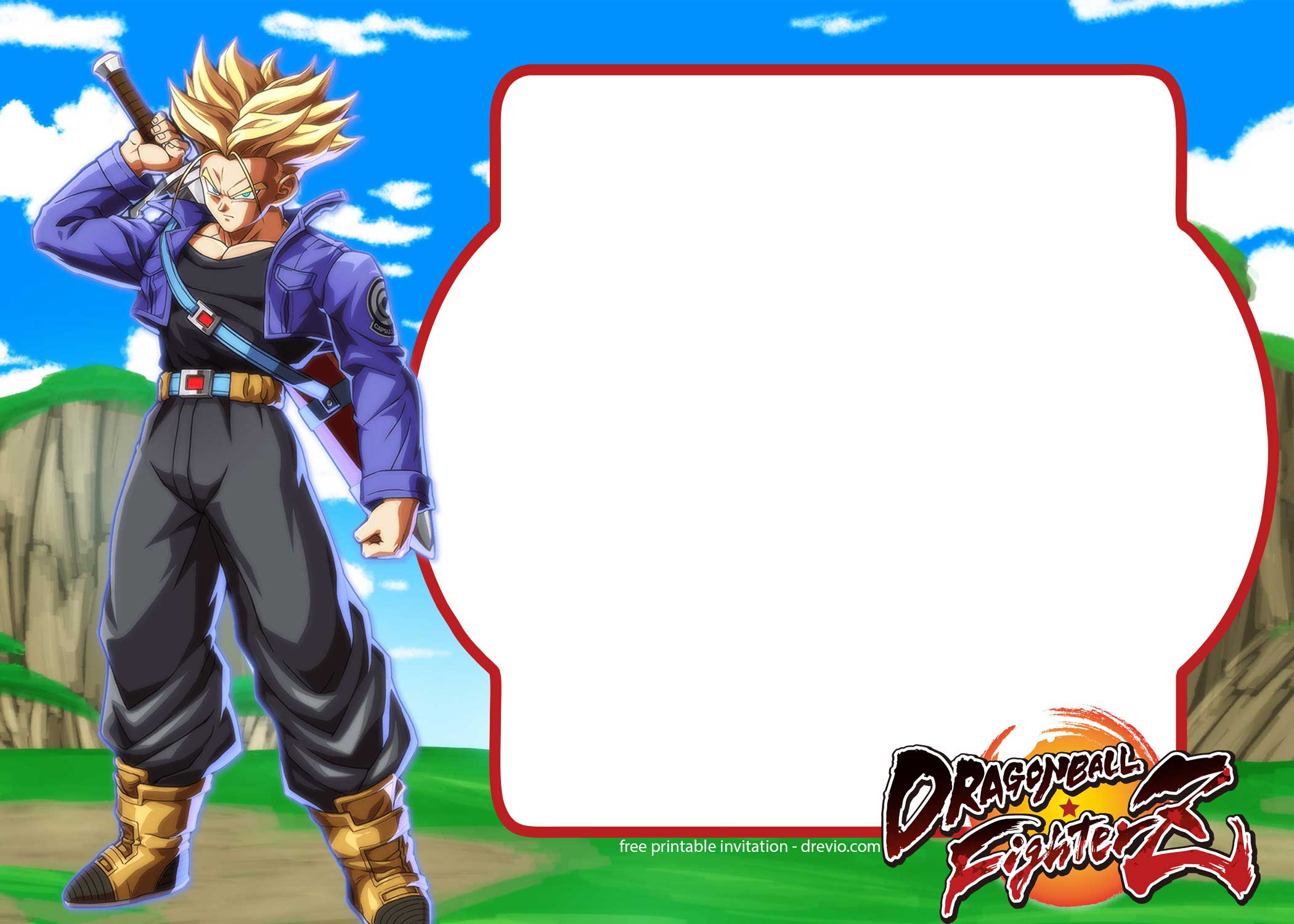 How to Download Dragon Ball Fighter Z invitation template? 