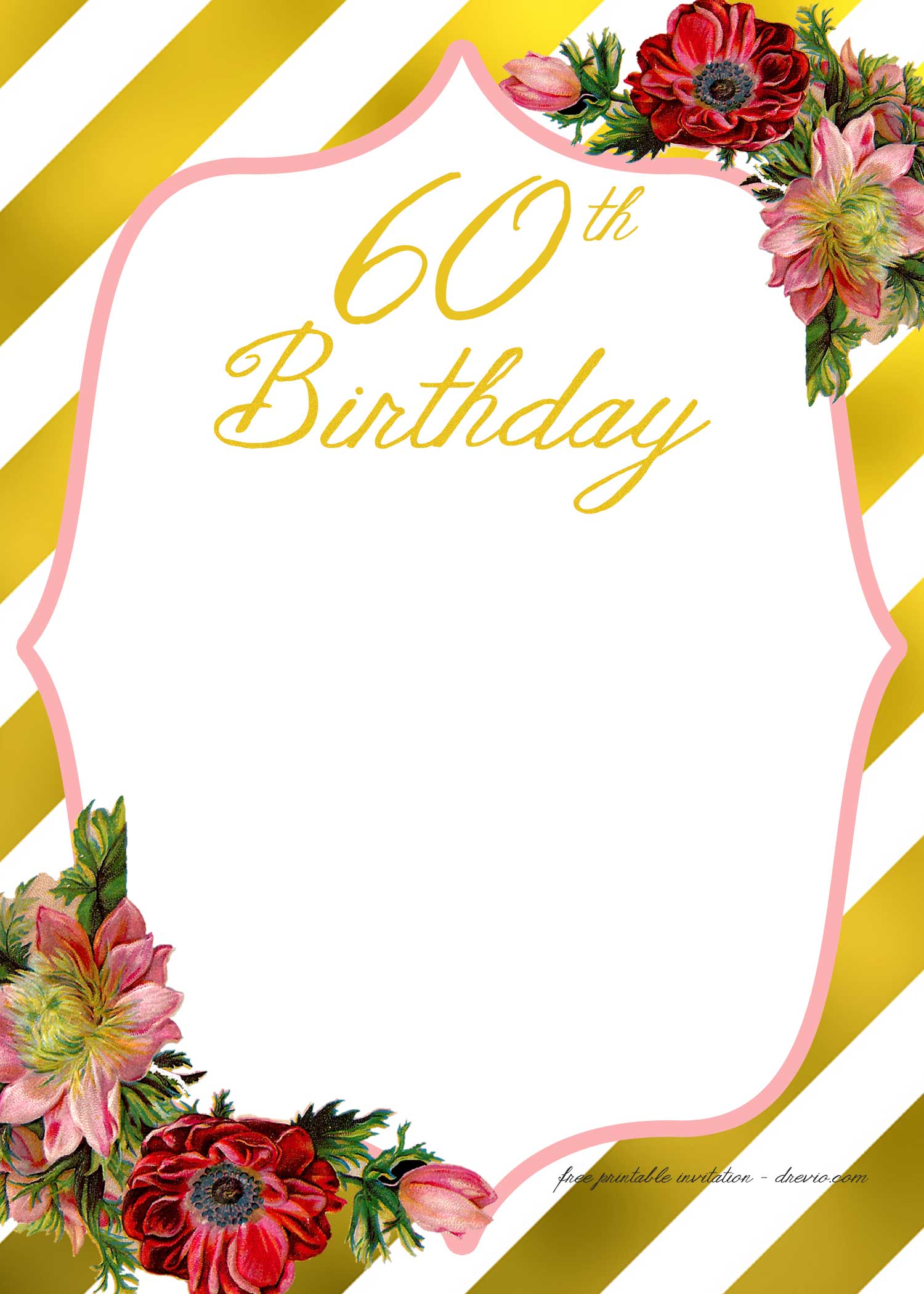 free printable 60th birthday invitations