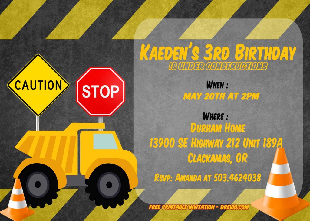 construction birthday invitation templates editable with ms word - construction birthday invitation templates editable with ms word | free printable birthday invitations construction theme