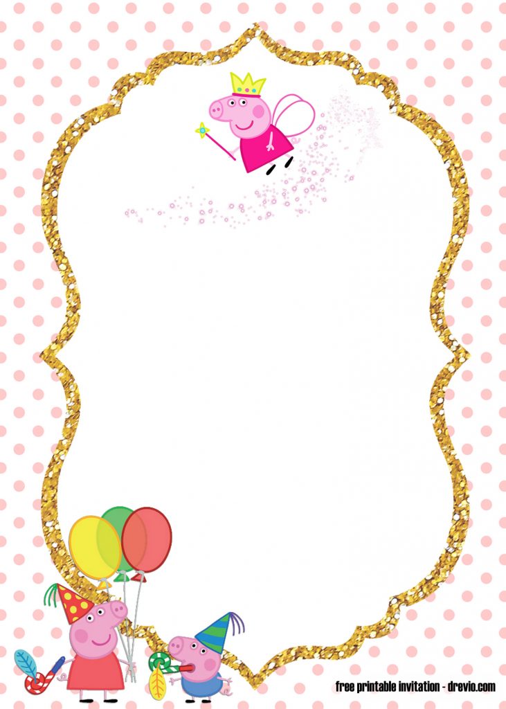 Invitation Template of FREE Printable Peppa Pig Invitation Template 8