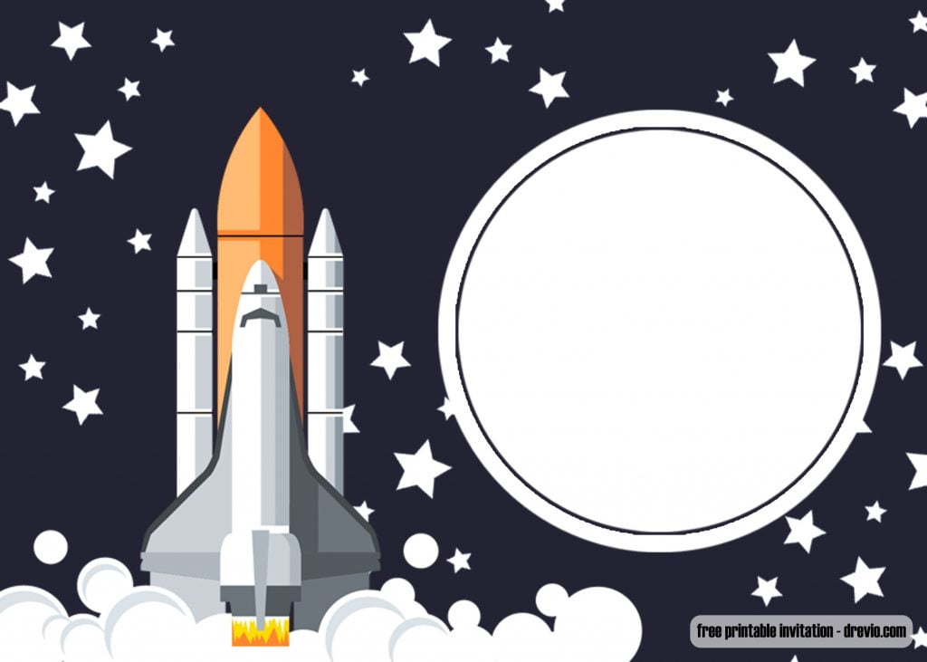 Invitation Template of FREE Printable Spaceship - Rocket Ship Invitation Template - UPDATED 3