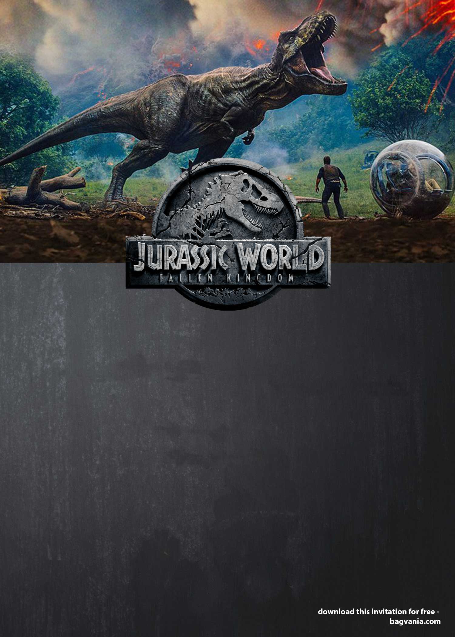 Jurassic World Invitation Template