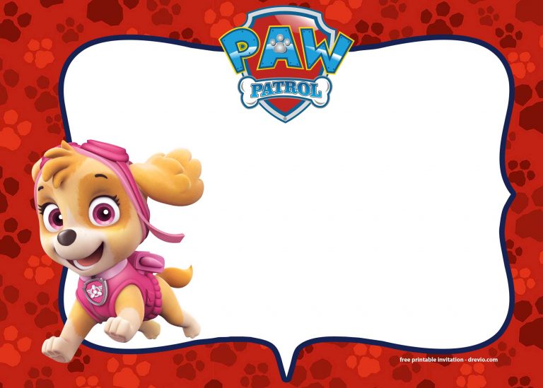 FREE Paw Patrol Birthday Invitations Templates - Drevio : Free And ...