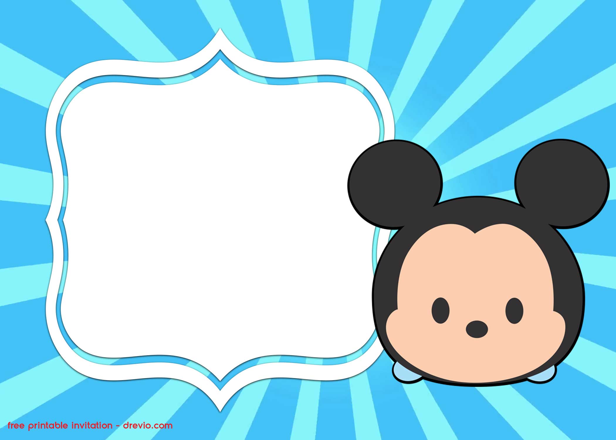 Free Printable Disney Tsum Tsum Invitation Templates Mickey And Friends Download Hundreds Free Printable Birthday Invitation Templates
