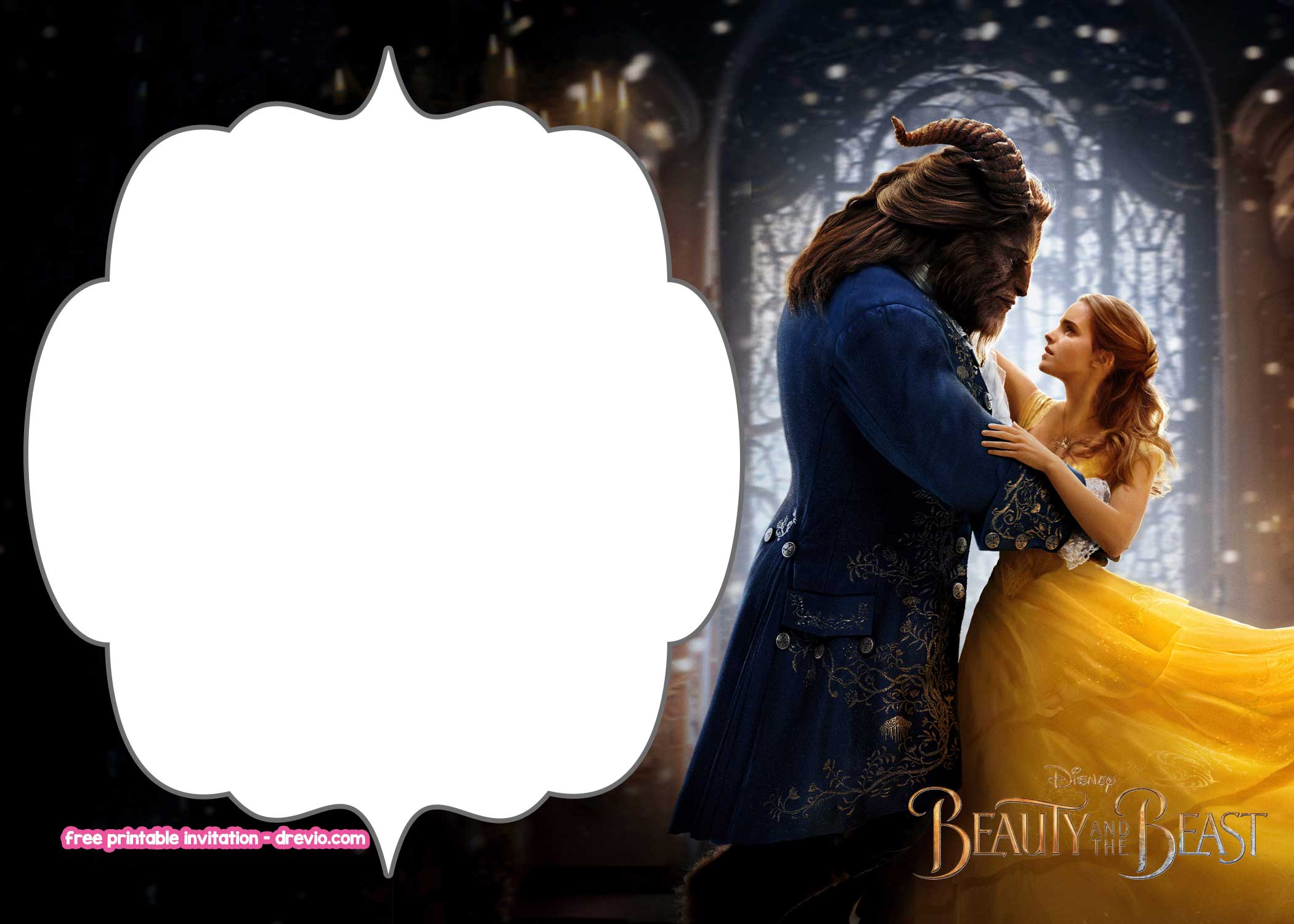 FREE Beauty and the Beast Invitation Templates HD Quality Download