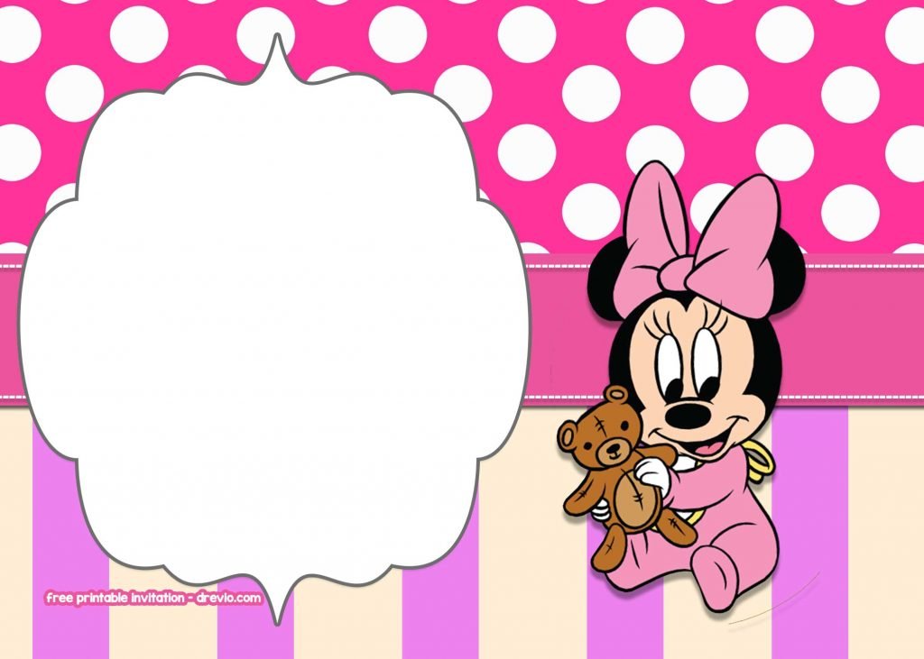 FREE Minnie Mouse baby shower invitation template | Download Hundreds ...