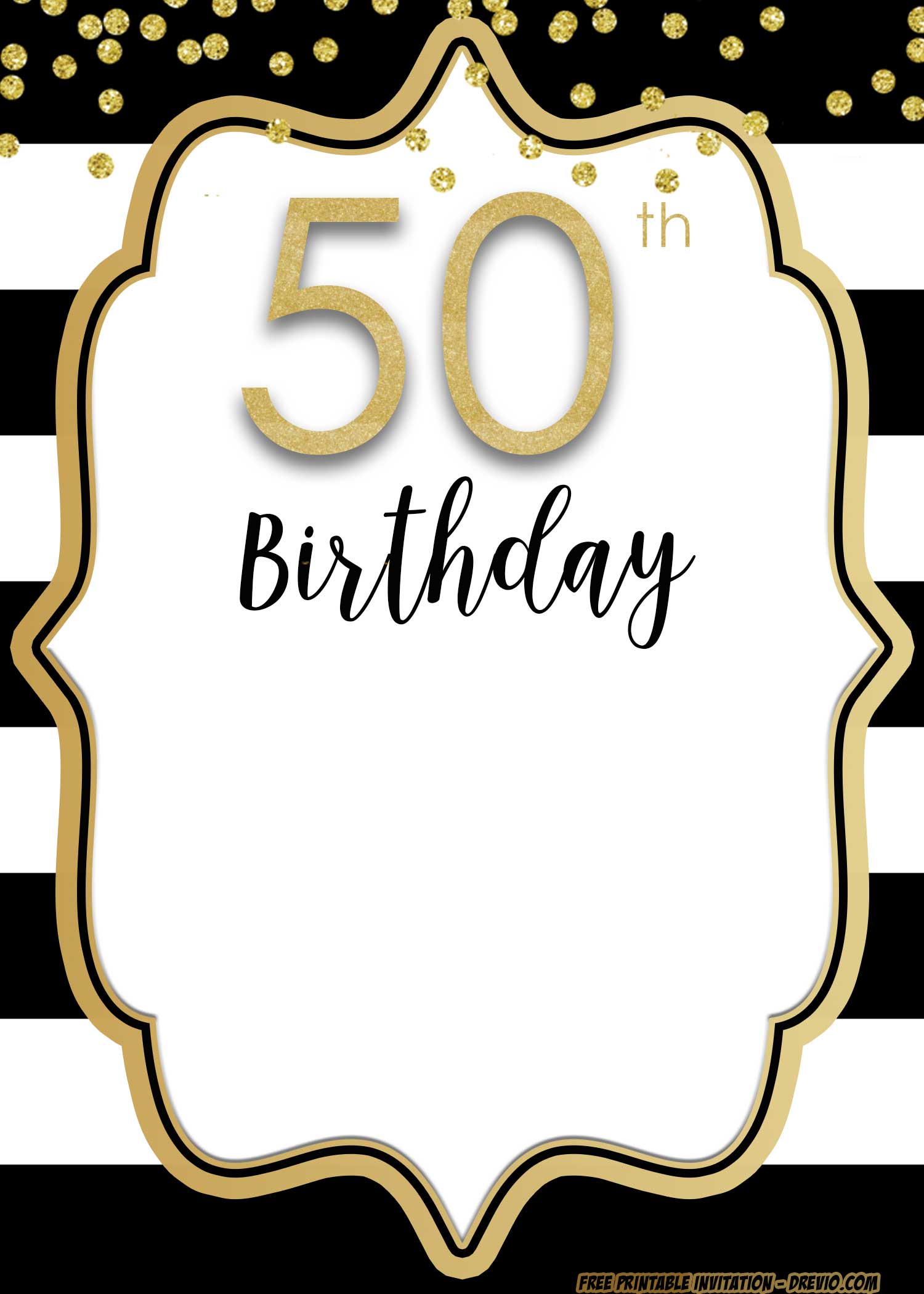 Birthday Invitations Template for 50th years old and up