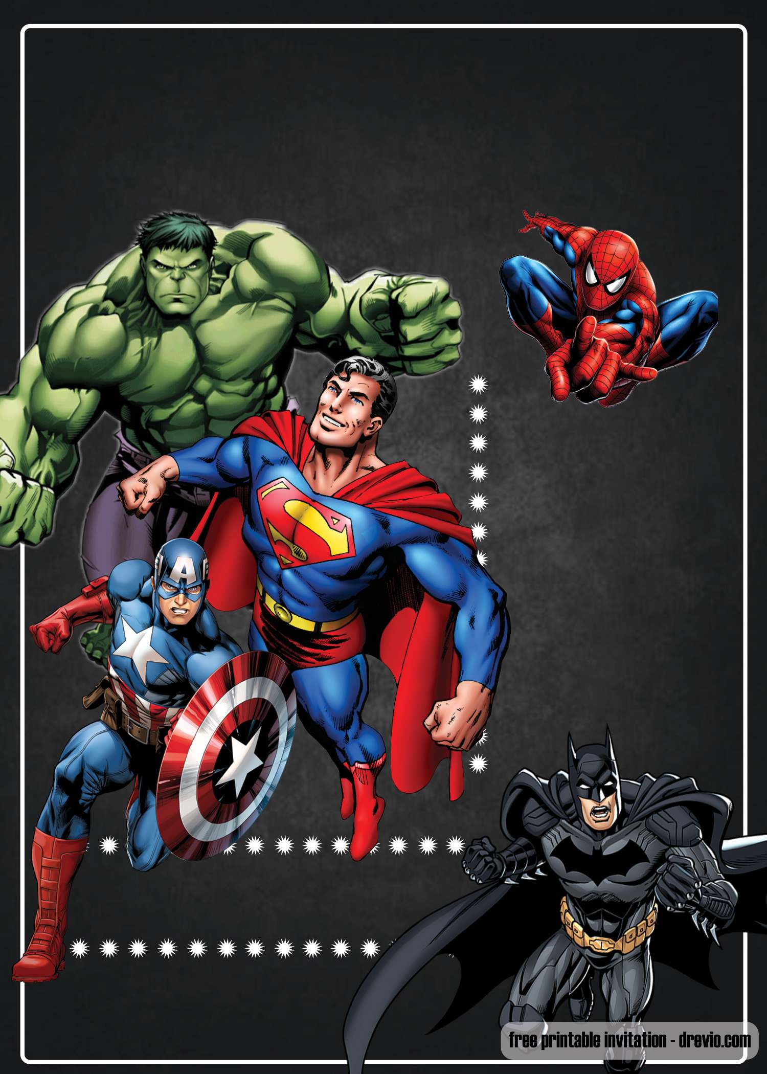 Free Printable Chalkboard Superhero Invitation Template Download Hundreds Free Printable Birthday Invitation Templates