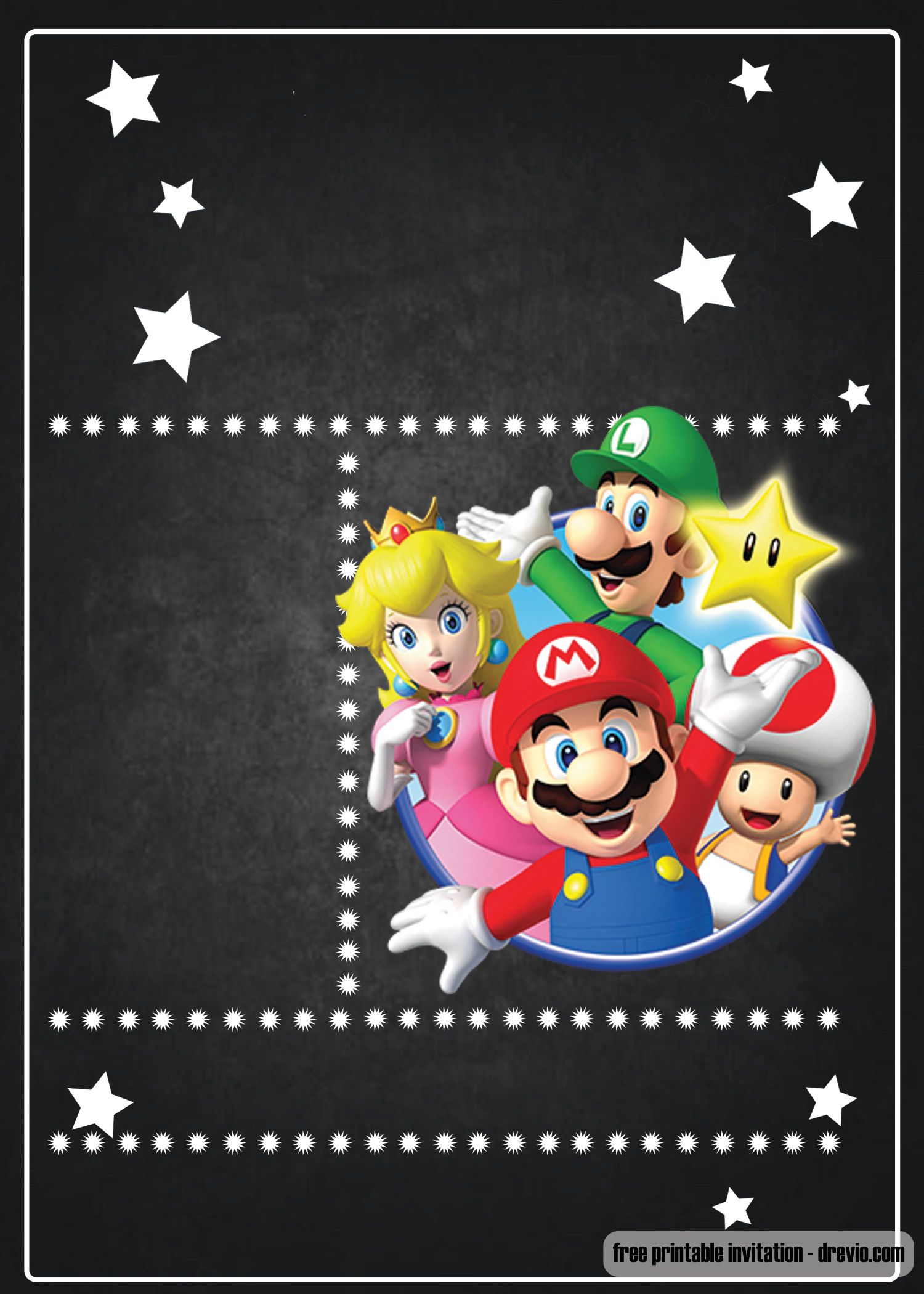 Super Mario Invitations Template Free